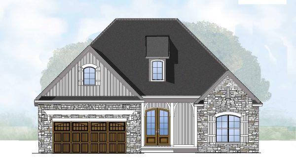 Oakley elevation rendering Core Homes Chattanooga builder