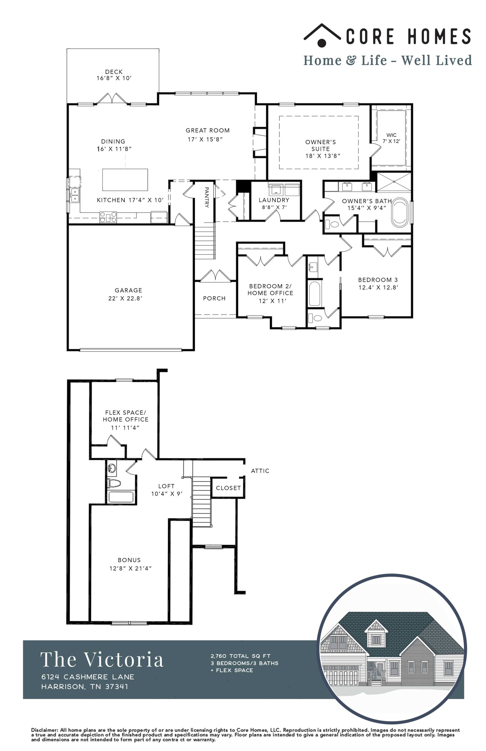 Floorplan for victoria at Lake Breeze Home for Sale