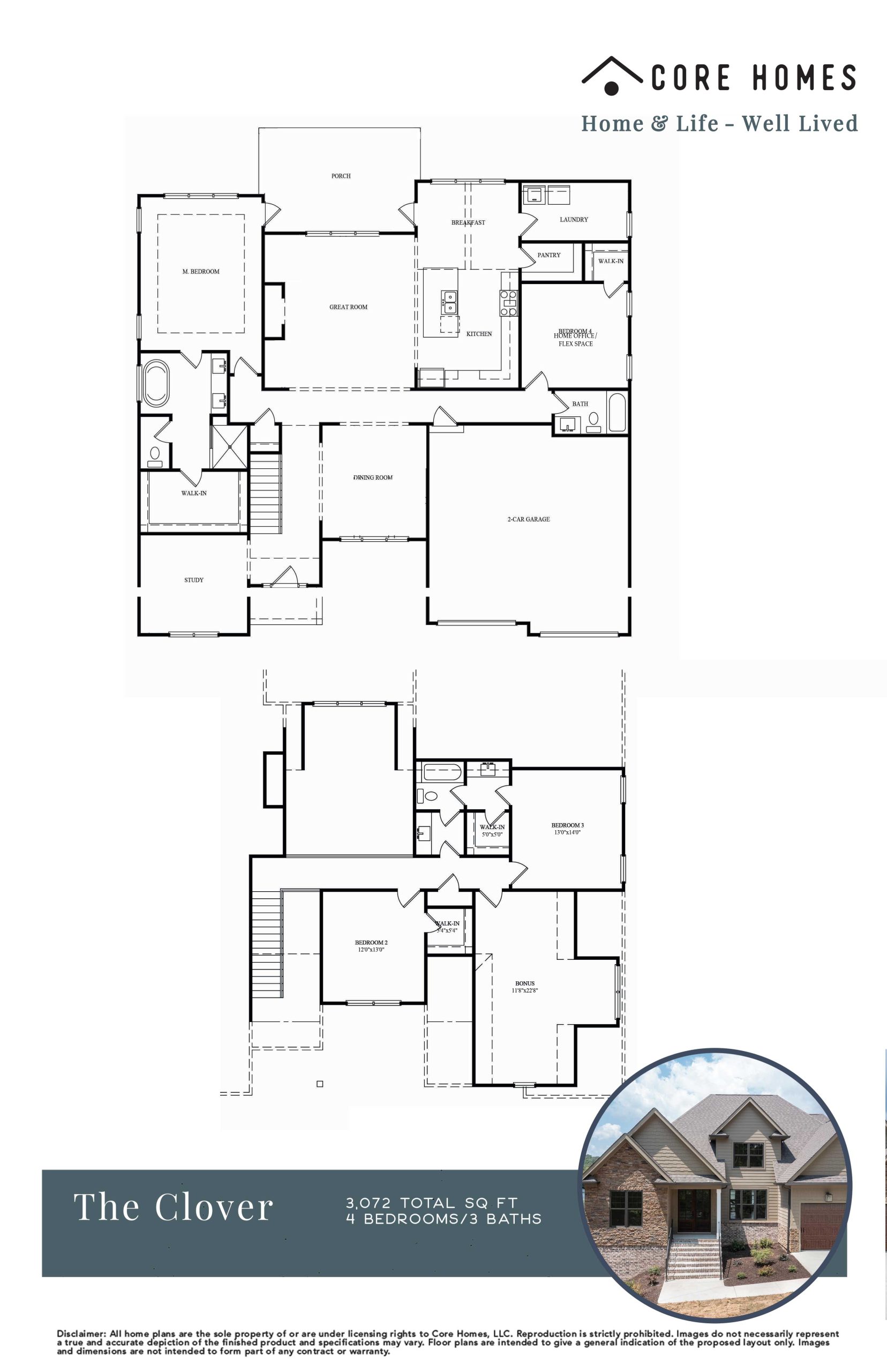 Clover floor plan Core Homes