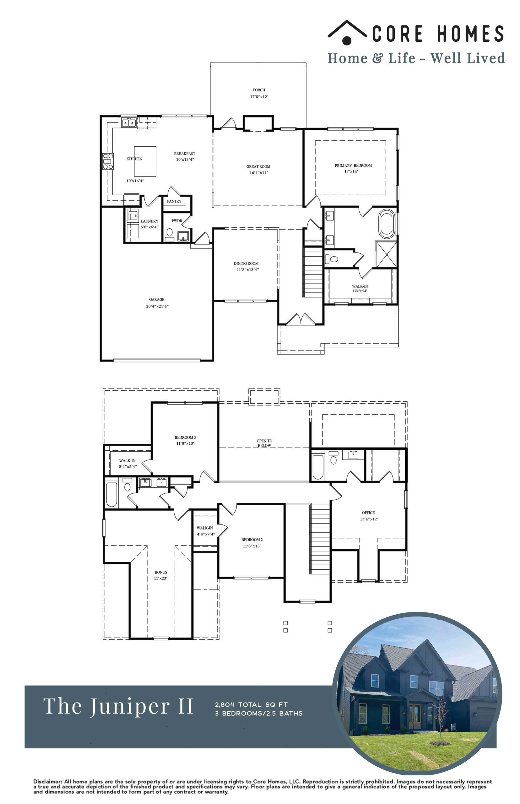 Juniper II floor plans Core Homes