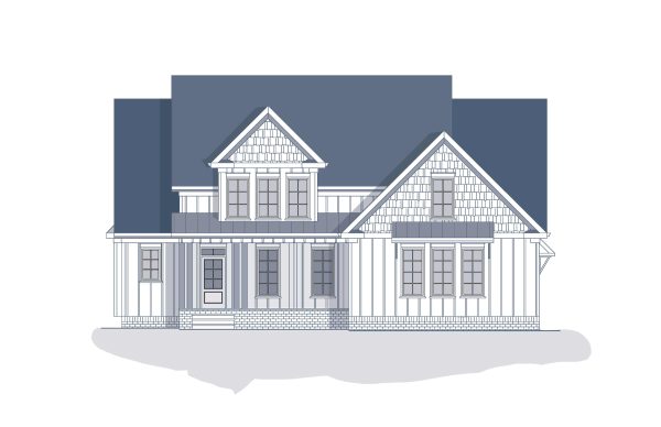 Magnolia Home plan blue elevation rendering