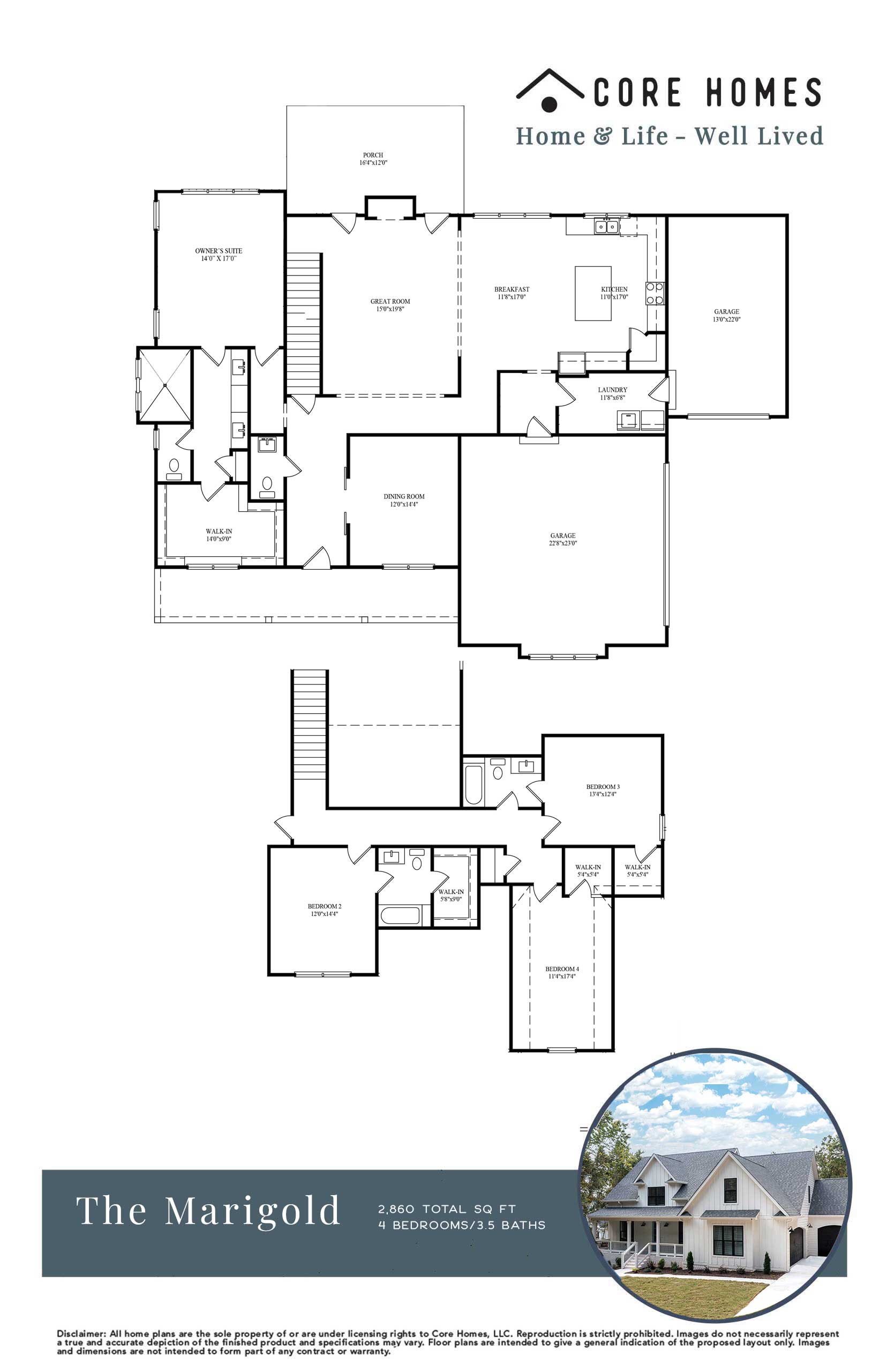 Marigold floor plan Core Homes