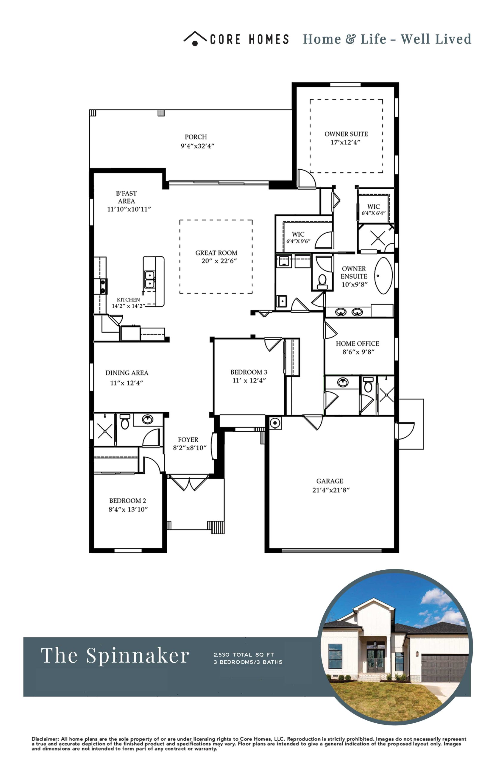 Spinnaker floor plan Core Homes