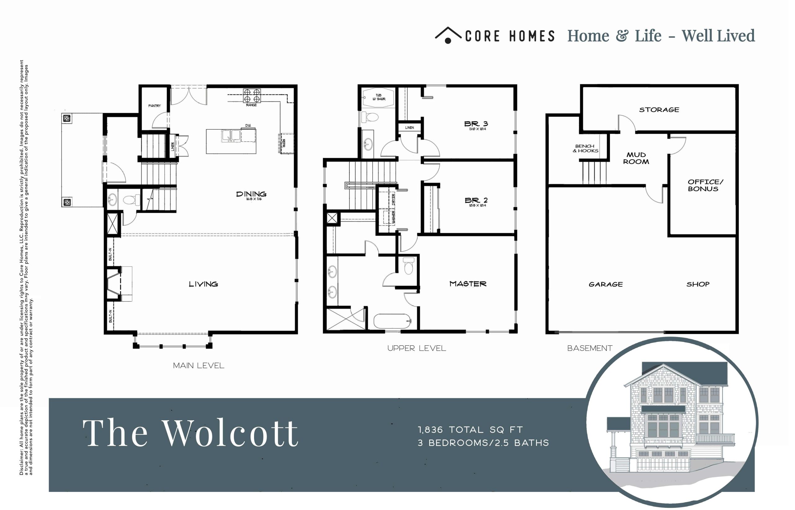 Wolcott floor plan Core Homes